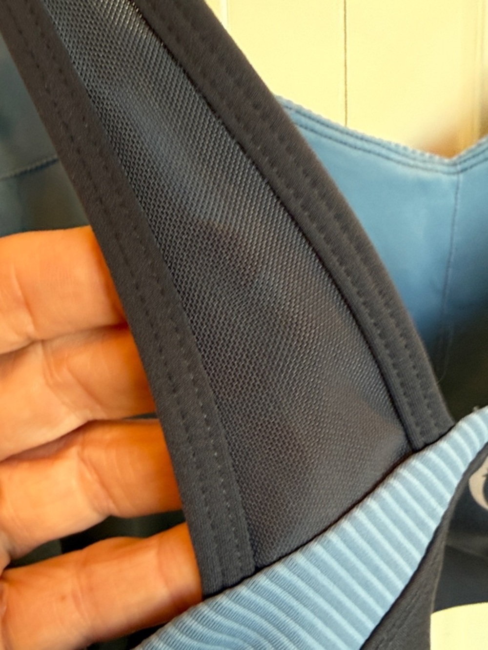 Zyia Active sports bra, Parallel Luxe blue & grey Small S - Picture 5 of 6